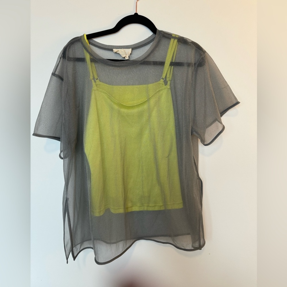 Anthropologie tank and mesh tee - xl - new without tags!